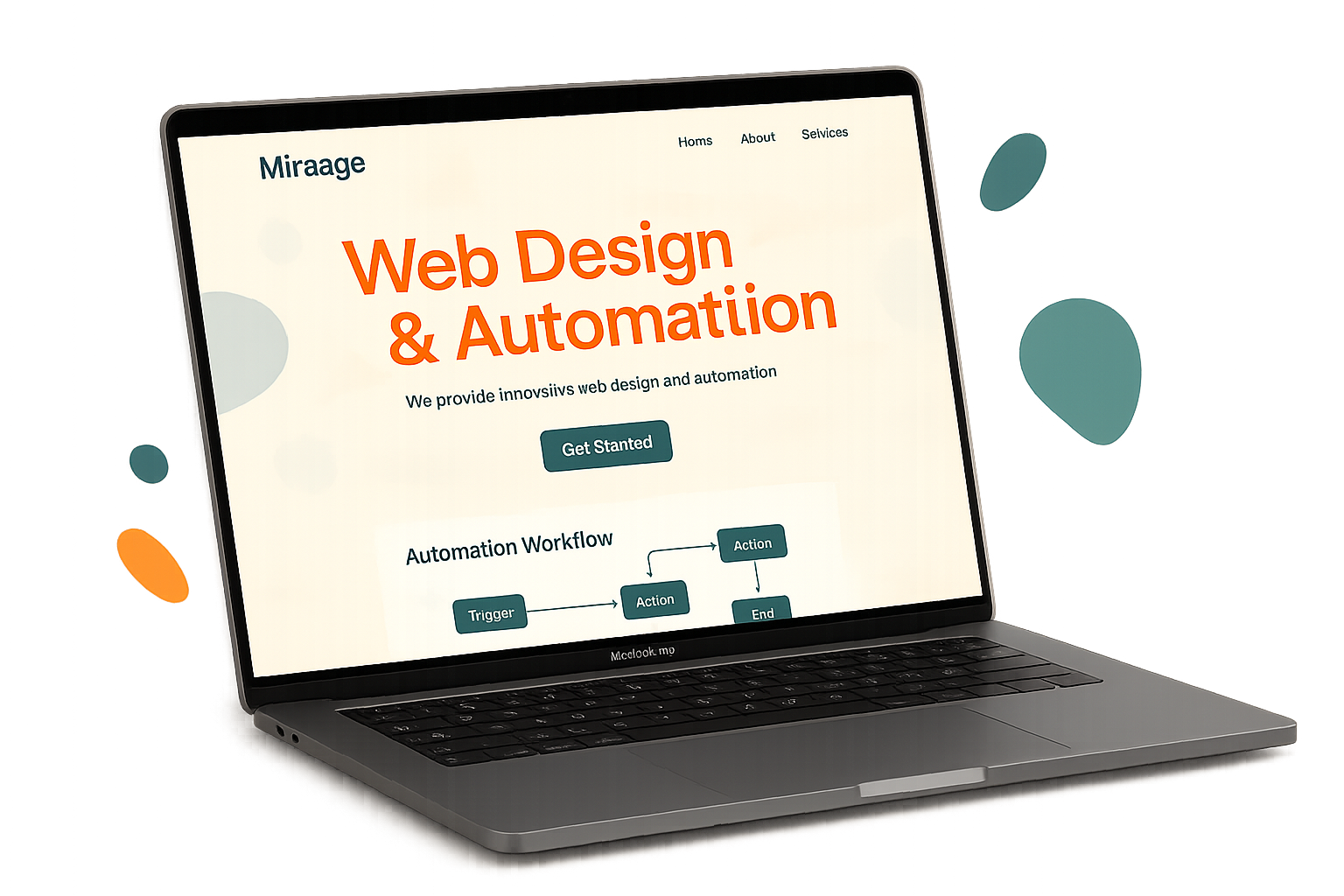 Website mockup on MacBook